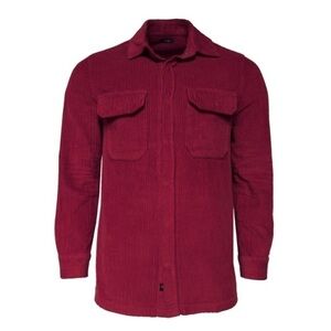 𝅺BENSON Asheville Snap Button Corduroy Cotton Shirt Jacket Plum Red Down Casual